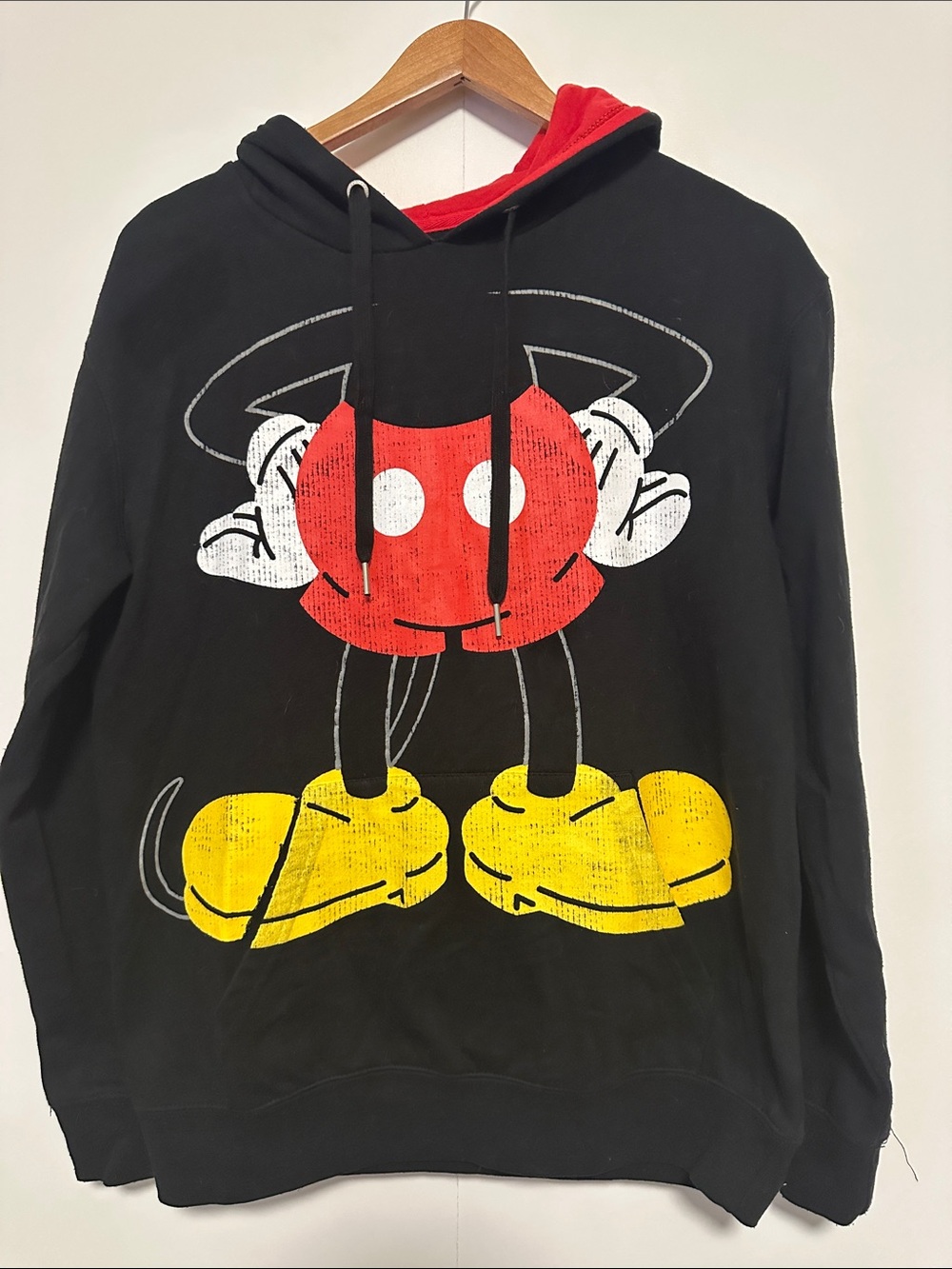 Disney Parks Black Mickey Mouse Hoodie Sweatshirt with Mouse Ears on Hood